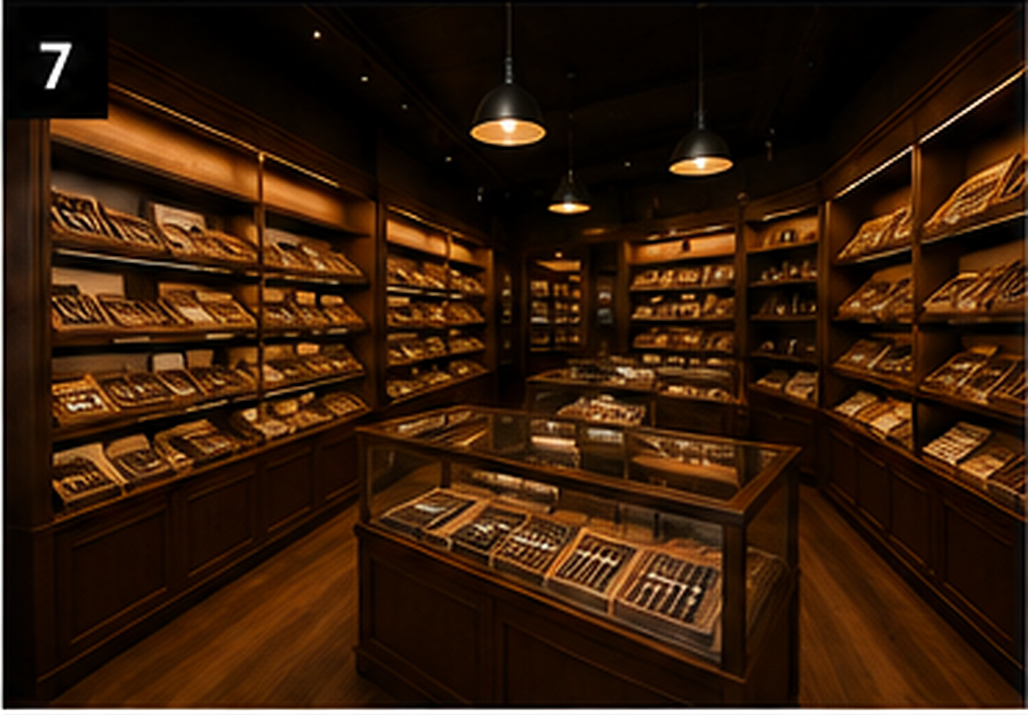 Premium cigar store humidor containing hundreds of cigar SKUs